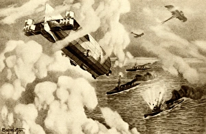 WW1 - German aircraft views the English Navy - North Sea WW1 - German aircraft views the English Navy - North Sea