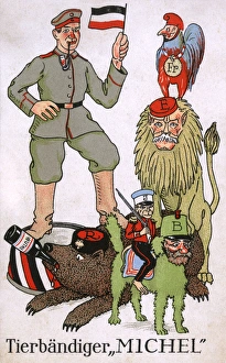 WW1 - German Propaganda - Taming the Allied animals WW1 - German Propaganda - Taming the Allied animals