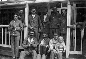 WW1 - KBH soldiers with musical instruments and child WW1 - KBH soldiers with musical instruments and child
