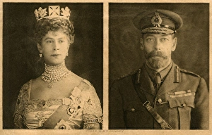 WW1 - Portrait postcard of King George V and Queen Mary WW1 - Portrait postcard of King George V and Queen Mary
