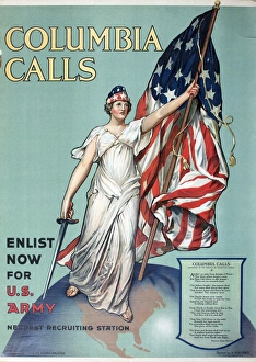 WW1 recruitment poster, Columbia Calls WW1 recruitment poster, Columbia Calls