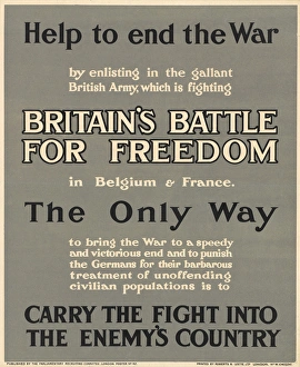 WW1 Recruitment Poster -- Help to end the War WW1 Recruitment Poster -- Help to end the War