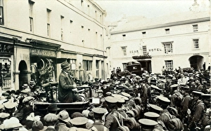 WW1 Soldiers Being Addressed, Crickhowell, Brecknockshire WW1 Soldiers Being Addressed, Crickhowell, Brecknockshire