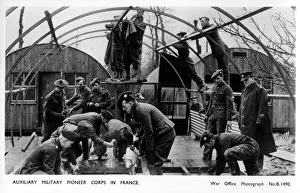 WW2 - Auxiliary Military Pioneer Corps erect Nissen Huts WW2 - Auxiliary Military Pioneer Corps erect Nissen Huts