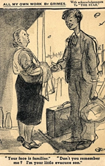 WW2 - Comic Postcard - Evacuee Son returns home WW2 - Comic Postcard - Evacuee Son returns home