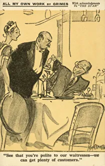 WW2 - Comic Postcard - Table turned on the diner WW2 - Comic Postcard - Table turned on the diner