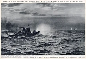 WW2 - Corvette versus Submarine - Corvette wins WW2 - Corvette versus Submarine - Corvette wins