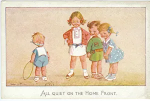 WW2 era - Comic Postcard - All quiet on the Home Front WW2 era - Comic Postcard - All quiet on the Home Front