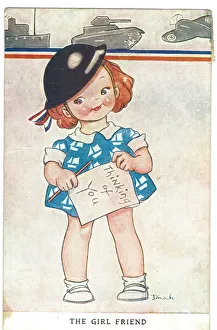 WW2 era - Comic Postcard - The Girl Friend WW2 era - Comic Postcard - The Girl Friend