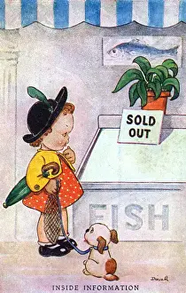 WWII Home Front Life Prints: WW2 era - Comic Postcard - Inside Information