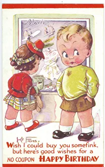 WW2 era - Comic Postcard - Wish I could buy you somefink WW2 era - Comic Postcard - Wish I could buy you somefink