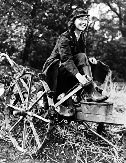 Prints of WW2 - British Home front, October 1941 - Mrs John Steel, daughter of Sir Bernard Spilsbury, British Pathologist, lends her hand to the war effort Ambulance Prints: WW2 London Auxiliary Ambulance Service Driver Print, 1941