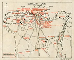 WW2 - Map of Beirut, Lebanon - with Military locations WW2 - Map of Beirut, Lebanon - with Military locations