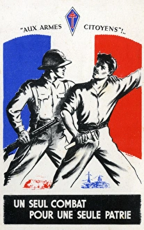 WW2 - Patriotic postcard - Free French Army WW2 - Patriotic postcard - Free French Army