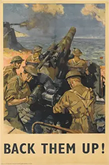 WW2 Print: Coastal Artillery in Action