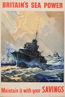 WW2 poster, Britain's Sea Power, Destroyers in line ahead WW2 poster, Britain's Sea Power, Destroyers in line ahead