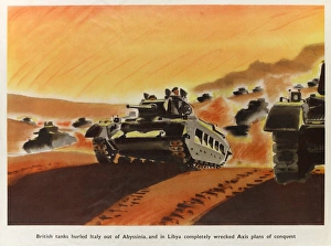 WW2 Poster -- British tanks in action WW2 Poster -- British tanks in action