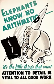WW2 Poster Prints: WW2 poster, Elephants know no arithmetic