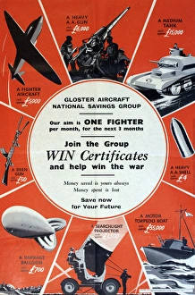 WW2 poster, Gloster Aircraft National Savings Group WW2 poster, Gloster Aircraft National Savings Group