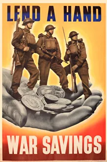 WW2 poster, Lend a Hand, War Savings WW2 poster, Lend a Hand, War Savings