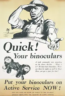 Quick! Your Binoculars: Lithograph Print, 1940