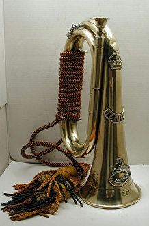 WWI bugle with the badge of the Kings (Liverpool) Reg WWI bugle with the badge of the Kings (Liverpool) Reg