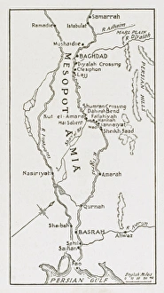 WWI - Map of the Mesopotamian Campaign of the MEF WWI - Map of the Mesopotamian Campaign of the MEF