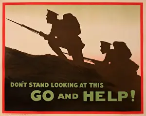 WWI Recruiting Poster Prints: WWI Poster, Go and Help