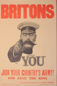 Prints of Poster, Britons - (Kitchener) wants YOU. Join your countrys army. The classic World War One recruitment poster designed by Alfred Leete. circa 1916 D Prints: Your Country Needs You Print, WWI Recruitment Poster