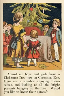 Vintage Xmas Decorations Prints: Xmas Tree in Action 1867