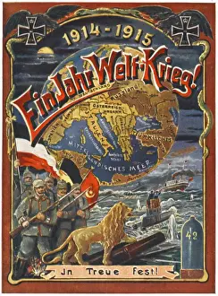Print of the Ottoman Empires involvement in World War I, 1914-15