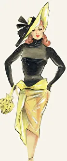 Yellow Hat - Black Jumper - Yellow Polka Dot Bag - Murray Yellow Hat - Black Jumper - Yellow Polka Dot Bag - Murray