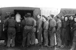 Early 1940s Print: YMCA Tea Car Troops and War Workers