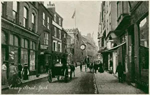 Prints of York, Coney Street Date: circa 1905 York Prints: Early 20th Century York Print of Coney Street circa 1905