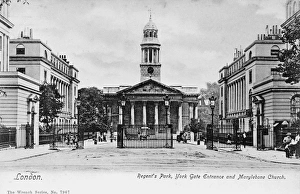 York Gate and Marylebone Church, Regents Park, London York Gate and Marylebone Church, Regents Park, London