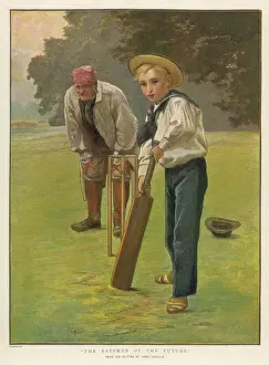 Classic Sports Photography Prints: A Young Batsman