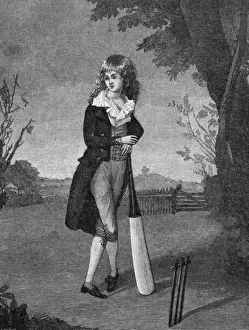 Historical Cricket Images Prints: A Young Cricketer