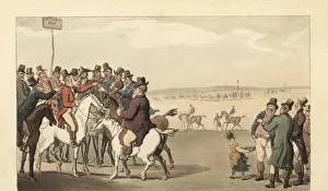 Young English gentleman gambling at Newmarket racetrack Young English gentleman gambling at Newmarket racetrack
