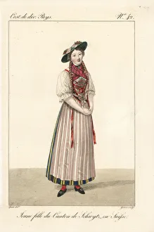 Young girl of the Canton of Schwyz, Switzerland Young girl of the Canton of Schwyz, Switzerland