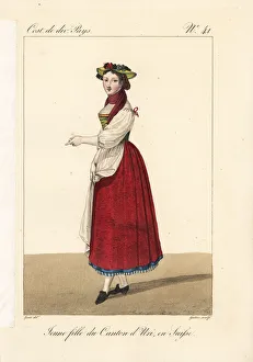 Young girl of the Canton of Uri, Switzerland, 19th century Young girl of the Canton of Uri, Switzerland, 19th century