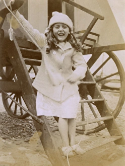 Young girl on holiday, Southwold, Suffolk Young girl on holiday, Southwold, Suffolk