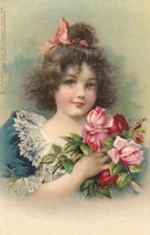 Young girl with roses Young girl with roses