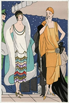 Two young ladies in outfits by Doeuillet and Paul Poiret Two young ladies in outfits by Doeuillet and Paul Poiret