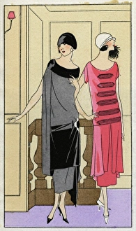 Two young ladies in outfits by Drecoll Two young ladies in outfits by Drecoll