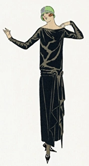 Young lady in black dress by Drecoll Young lady in black dress by Drecoll