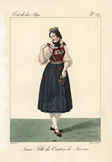 Young woman of the Canton of Lucerne, Switzerland Young woman of the Canton of Lucerne, Switzerland