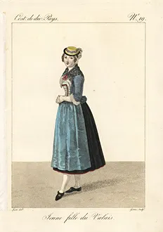 Young woman of Valais, Switzerland, 19th century Young woman of Valais, Switzerland, 19th century