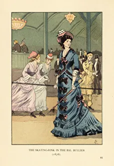 Young women roller skating at the Bal Bullier, 1876 Young women roller skating at the Bal Bullier, 1876