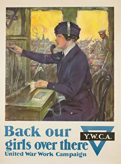 YWCA Poster, Back our girls over there, WW1 YWCA Poster, Back our girls over there, WW1