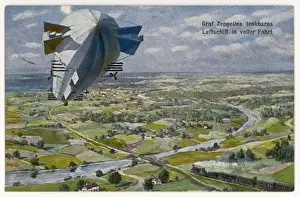 Historic Aircraft Prints: Zeppelin in Flight